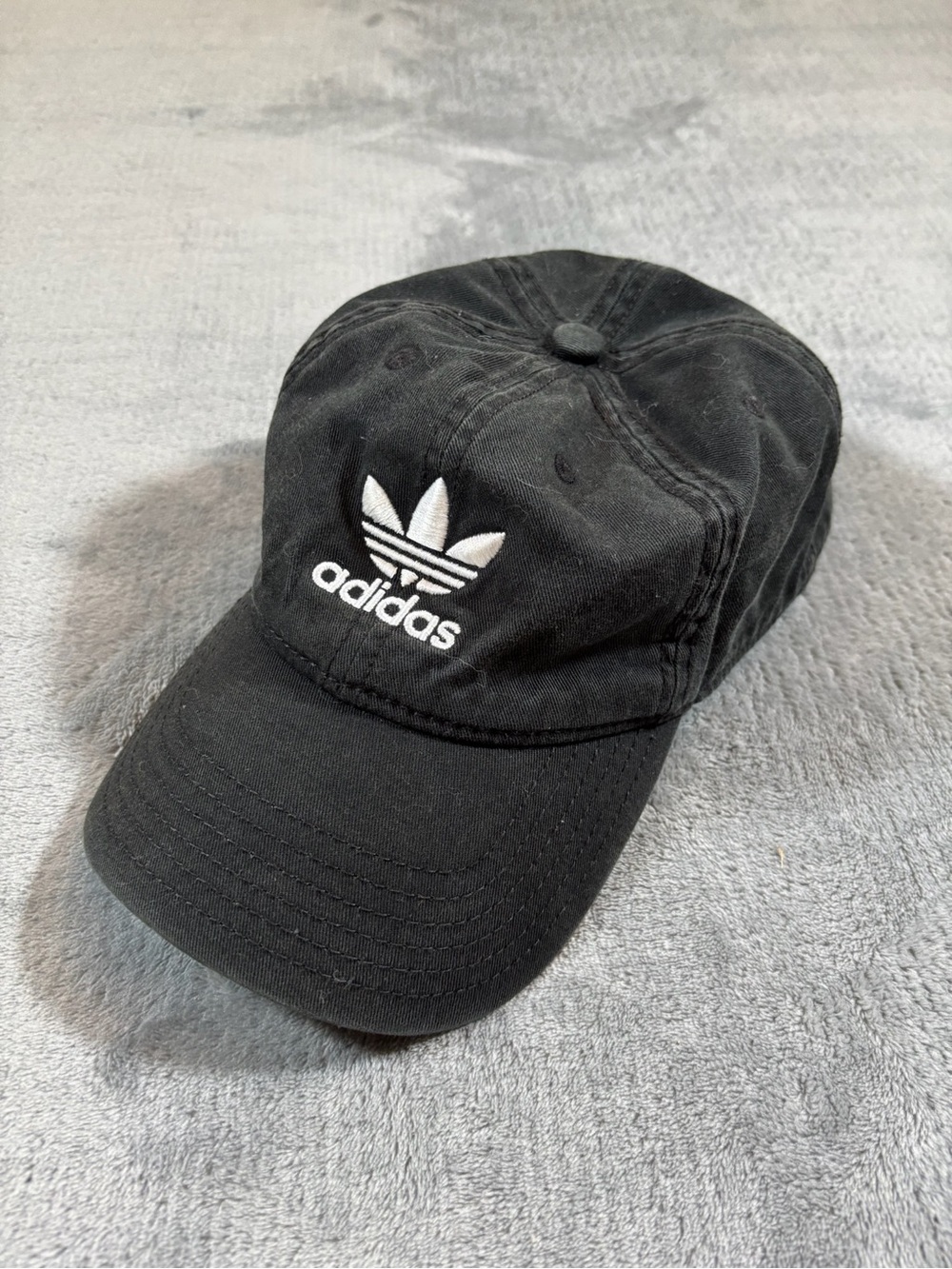 adidas Black Trefoil Relaxed Fit Cap
